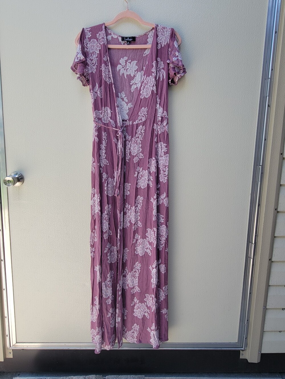 LULUS Women's Mauve Floral Maxi Dress with Wrap Detail Size XS